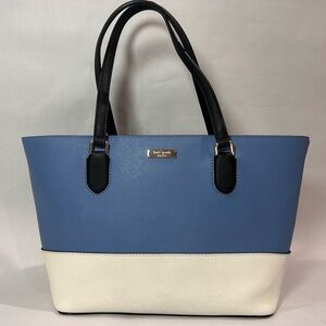 Kate Spade Two-Tone Blue and White Tote